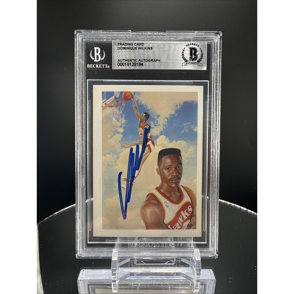 Dominique Wilkins Signed 1990-91 Hoops #355 TC Beckett Authenticated